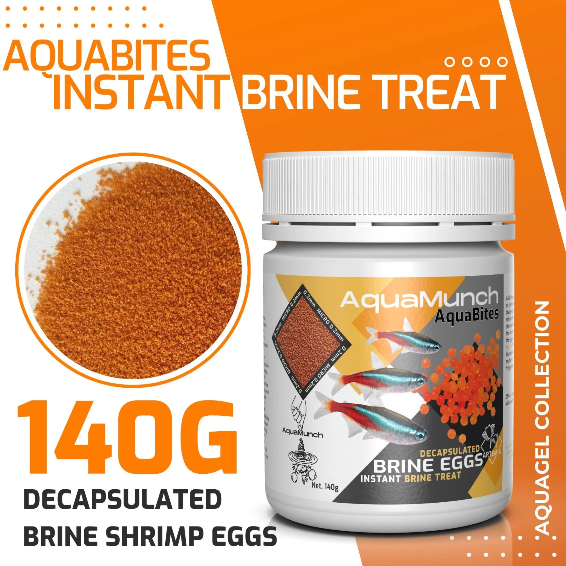 AquaMunch AquaBites Decapsulated Brine Shrimp Eggs 140g FishBits