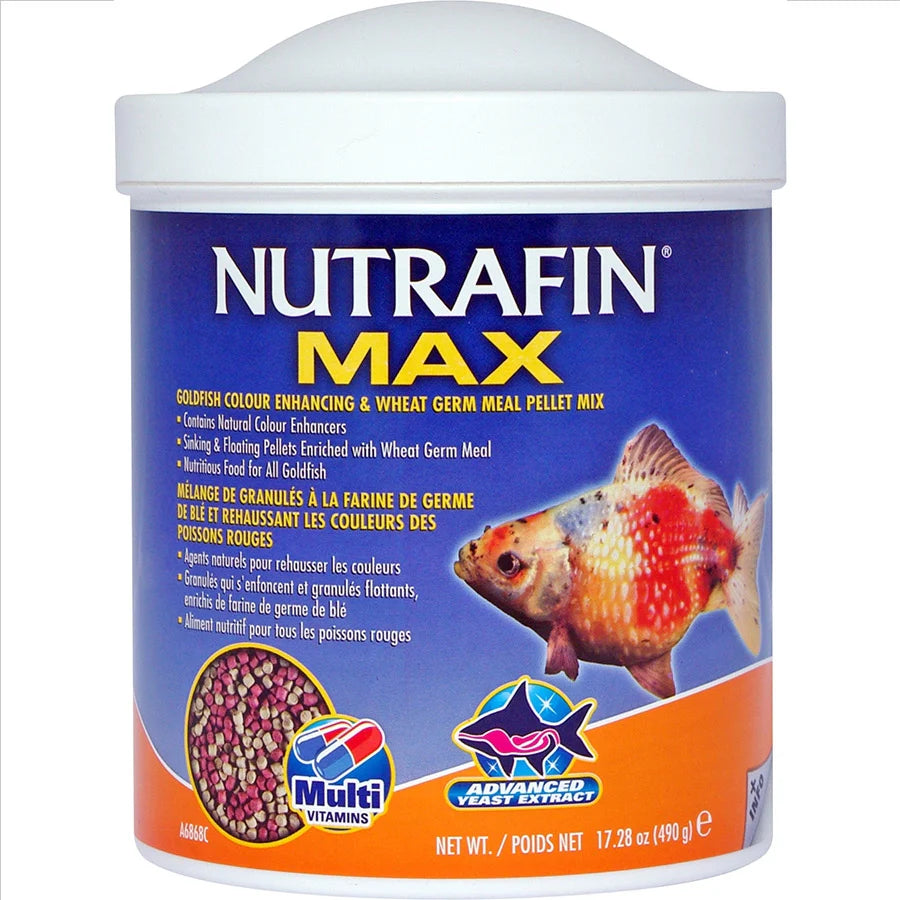 NUTRAFIN MAX Goldfish Colour Enhancing & Wheat Germ Meal Pellet Mix 490g